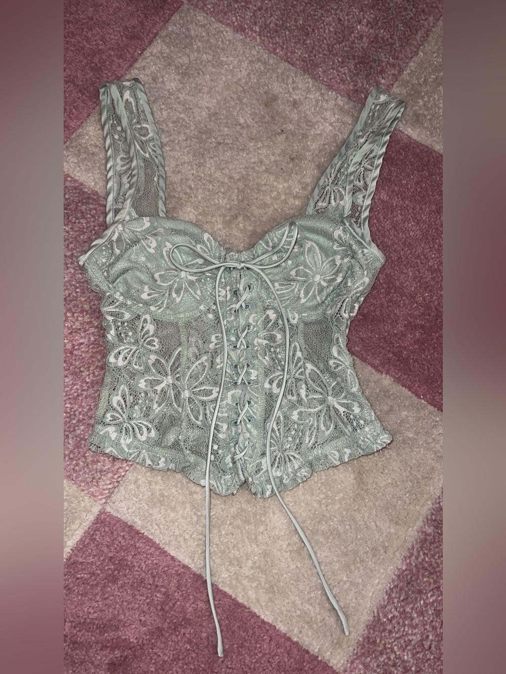 Bailey Rose XS lace corset top tie-up